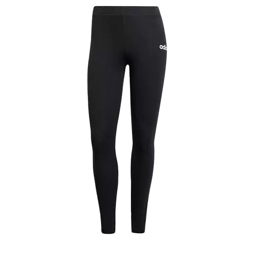 adidas Mujer Essentials Linear Cotton Leggings, Black/White