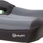 babyGO Asiento elevador Bursa III según la nueva norma I-Size Asiento elevador para niños con Isofix ajustable Asiento infantil/asiento de coche para niños Gris