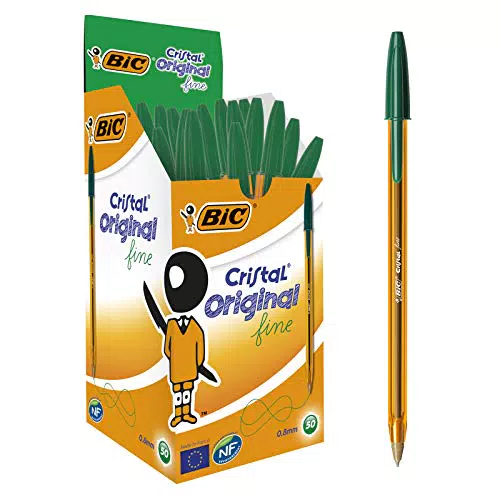 BIC Cristal Original Fine, Boligrafos Punta Fina, Óptimo para Uso Escolar y de Oficina