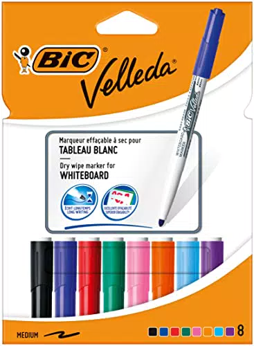 BIC Velleda Rotuladores de Pizarra Blanca, Punta Media