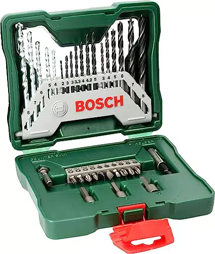 Maletín Bosch X-Line para Taladrar y Atornillar: Accesorios para Madera, Piedra y Metal