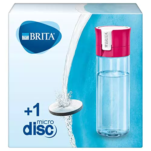 BRITA Botella de filtro de agua, reduce el cloro y las impurezas orgánicas