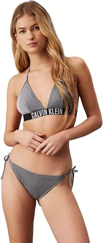 Calvin Klein Braguita de bikini para anudar en los laterales Mujer String Side Tie canalé