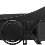 Calvin Klein Cinturón de Piel para Hombre, Negro, 125 cm