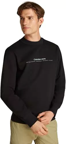 Calvin Klein Sudadera Hombre Minimal Logo con cuello redondo