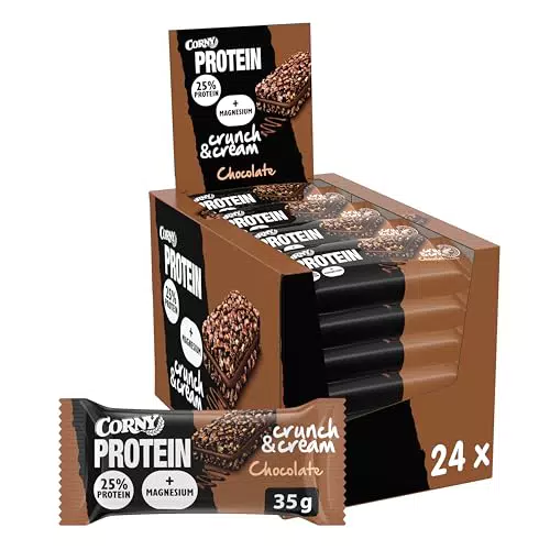 Corny - Protein Barritas Proteicas Crunch and Cream de Cereales Chocolate con Leche