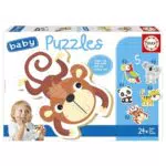 Educa - Baby Puzzles Fauna Salvaje, Set de 5 Baby Puzzles progresivos de 3 a 5 Piezas para Aprender con Diferentes Niveles de dificultad a Medida Que Crecen. Recomendados a Partir de 2 años