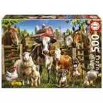 Educa - Los traviesos de la Granja, Puzzle de 500 Piezas para Adultos. Medidas: 48 x 34 cm. Incluye Cola Fix Puzzle. A Partir de 11 años