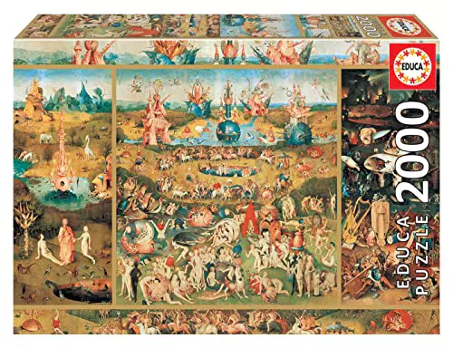 Educa - Puzzle de 2000 Piezas para Adultos, El Jardín de Las Delicias. Incluye Pegamento Fix Puzzle. A Partir de 14 años