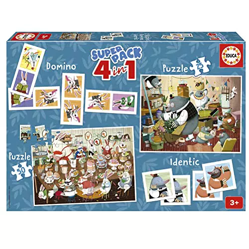 Educa - Superpack Cuentos del Bosque by Kasandra, Juegos de Mesa Infantiles: Dominó