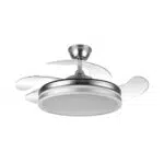FABRILAMP - Ventilador de Techo con Luz LED 59W, Motor DC Modelo BAYOMO NIQUEL