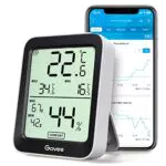 Govee Termómetro Higrómetro, LCD Bluetooth Medidor Digital Humedad y Temperatura Interior con Función Almacenamiento de Datos y Alerta