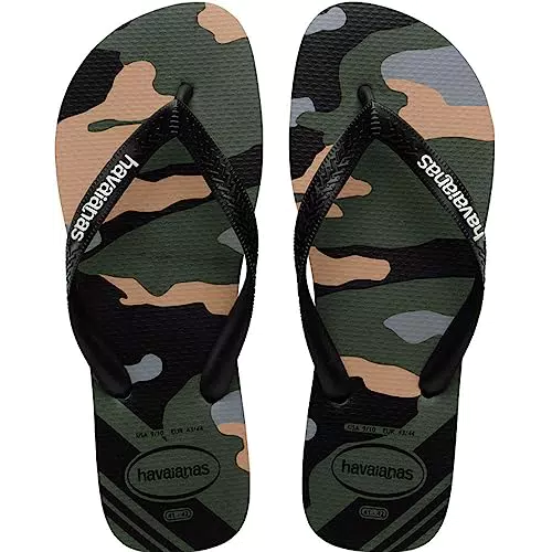 Havaianas Top Camu, Sandalias Hombre, Verde Oliva Negro