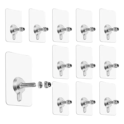 iRenXiao 12 Piezas Ganchos Adhesivos, Ganchos Autoadhesivos Transparentes