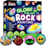 JOYIN Kit de suministros de bricolaje con 10 pinturas de rocas creativas para manualidades con 18 pinturas Decora la tuya propia para niños