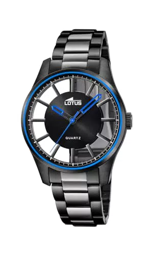 LOTUS Reloj Hombre 18906/1 Negro Excellent Caja de Acero Inoxidable 316l Negro Correa de Acero Inoxidable 316l Negro