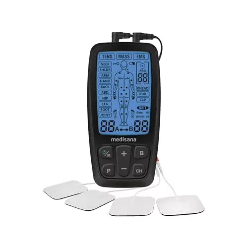 Medisana TENS, aparato de corriente de estimulación EMS con 60 programas aparato profesional de electroterapia relajación muscular y alivio del dolor en la espalda