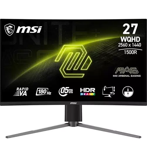MSI mag 27CQ6PF Monitor Curvo Gaming WQHD 27 Pulgadas