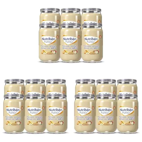 Nutribén Potitos 4 Frutas: Melocotón, Pera, Plátano y Manzana para Bebés