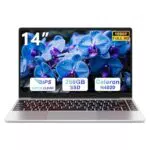 Ordenador Portátil 14 Pulgadas Win 11 con 5G WiFi, 6GB RAM 256GB SSD Expansión SSD 1TB（Up to 2.8Ghz）BT4.2 3.0 Transmisión Puerto 1920×1080 Portátiles FHD Buenos & Mini Puerto Multimedia con ratón-Plata