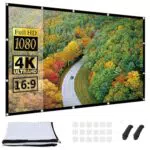 OWill Pantalla Proyector 120 Pulgadas, 16:9 HD Plegable Antiarrugas Portátil Lavable Pantalla para Proyector