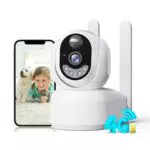 PESAIR Cámara de Vigilancia Interior 4G LTE 2K PTZ con Detección PIR y Audio Bidireccional