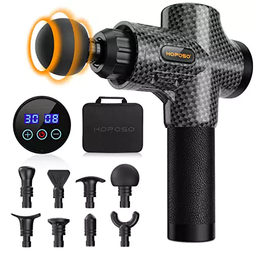 Pistola de Masaje Muscular Eléctrica con 30 Velocidades y Pantalla Táctil LCD