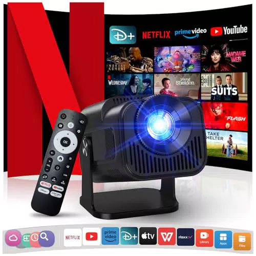 Proyector con WiFi y Bluetooth, 1080P Nativo Mini Proyector Portátil