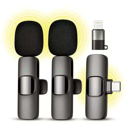 Qhot Micrófono inalámbrico para iPhone, iPad, Android