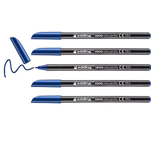 Rotulador edding punta fibra 1200 azul acero n.17 punta redonda 0.5 mm