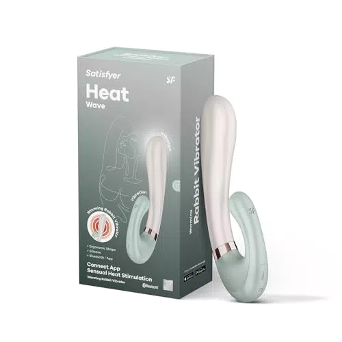 Satisfyer Heat Wave Connect App Rabbit-Vibrador, Vibrador Bunny Bluetooth para Mujeres