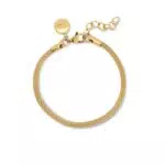 SINGULARU - Pulsera Mara. Acero con Acabado en Baño de Oro de 18kt. Largo de 16 + 3 cm Grosor del Hilo de 3
