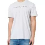 Tommy Jeans Camiseta de Manga Corta Hombre Linear Logo de algodón