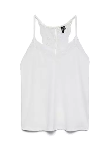 Vero Moda Vmana S/L Lace Top Noos, Top Mujer, White