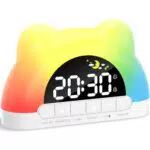 VOSFEEL Despertador Infantil, Reloj Despertador para niños con 11 Luces RGB