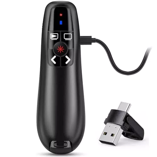2-in-1 USB Type C Pasador Diapositivas Mando Ordenador Powerpoint