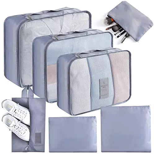 AiQInu Organizador de Equipaje Impermeable, Cubos de Packing para Viaje