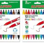 Rotulador alpino double double punta gruesa y punta fina caja de 20+4 colores surtidos