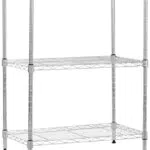 Amazon Basics - Unidad de almacenamiento con 4 estantes estrechos de las baldas ajustable y patas ajustables para nivelar