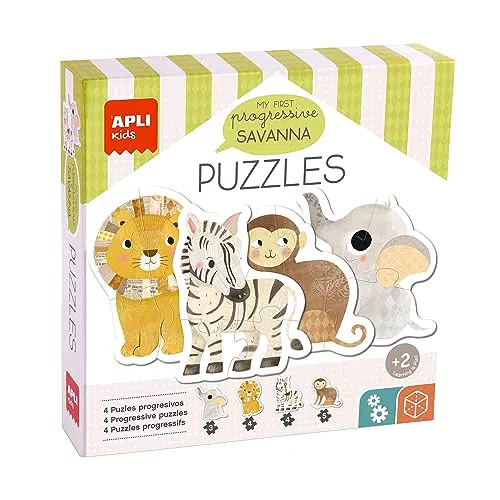 APLI Kids Puzle My First Savanna - Puzzles Progresivos para Niños a Partir de 2 Años