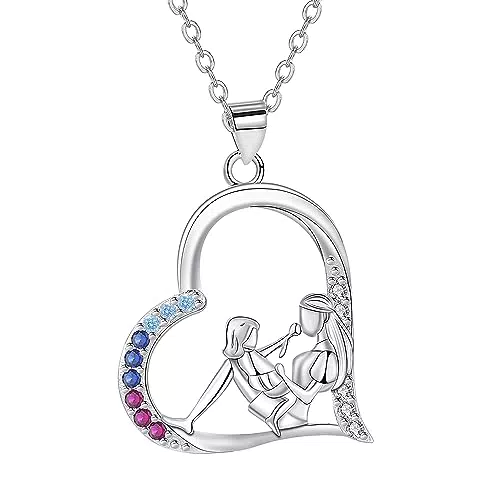 Arrebol Collar Madre Hija de Plata de Ley 925 - Regalos Originales para Mujeres