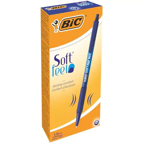 BIC Soft Feel bolígrafos retráctiles con suave grip punta media 1,0 mm