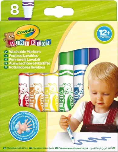 Crayola Rotuladores Lavables para Niños, Punta Redondeada, No Tóxicos