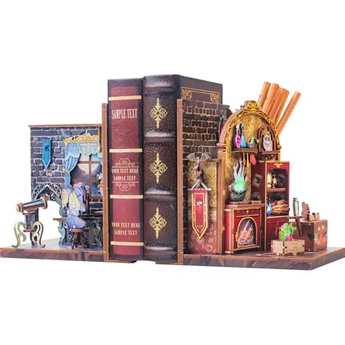 CUTEBEE Kit Book Nook DIY - Casa de Muñecas en Miniatura, Decoración Creativa