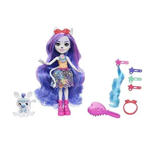 Mattel Enchantimals Zemirah Zebra y Grainy Muñeca con Mascota y Accesorios
