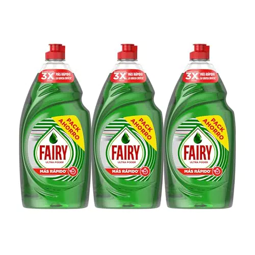 Fairy Ultra Poder Original Líquido Lavavajillas 3x900ML Fórmula Efectiva Que Deja Los Platos Relucientes