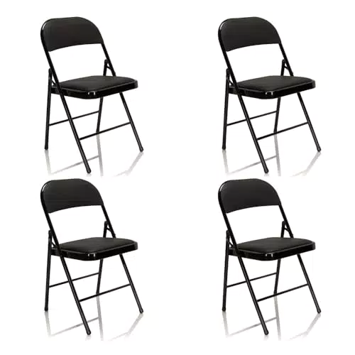 HJH OFFICE Silla Plegable 803004 Acolchada con Estructura de Metal