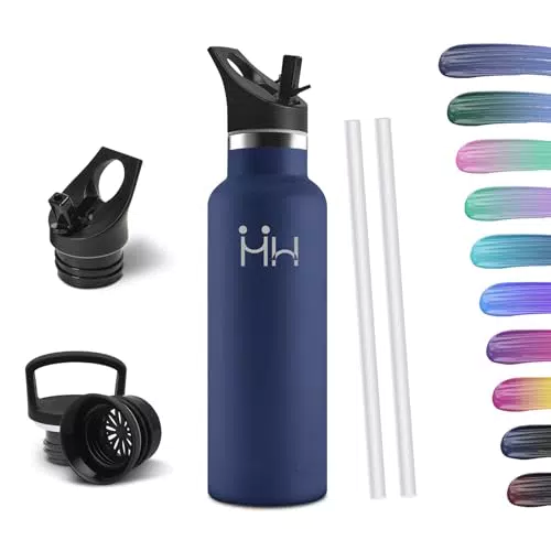HoneyHolly Botella de Agua Acero Inoxidable 500ml Térmica Sin BPA para Niños y Adultos