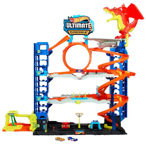 Mattel Hot Wheels City Garaje Definitivo con Dragón y Pista Multilivelos