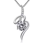 Jewlldeen Colgante de plata de ley 925, collar con circonita cúbica para mujer